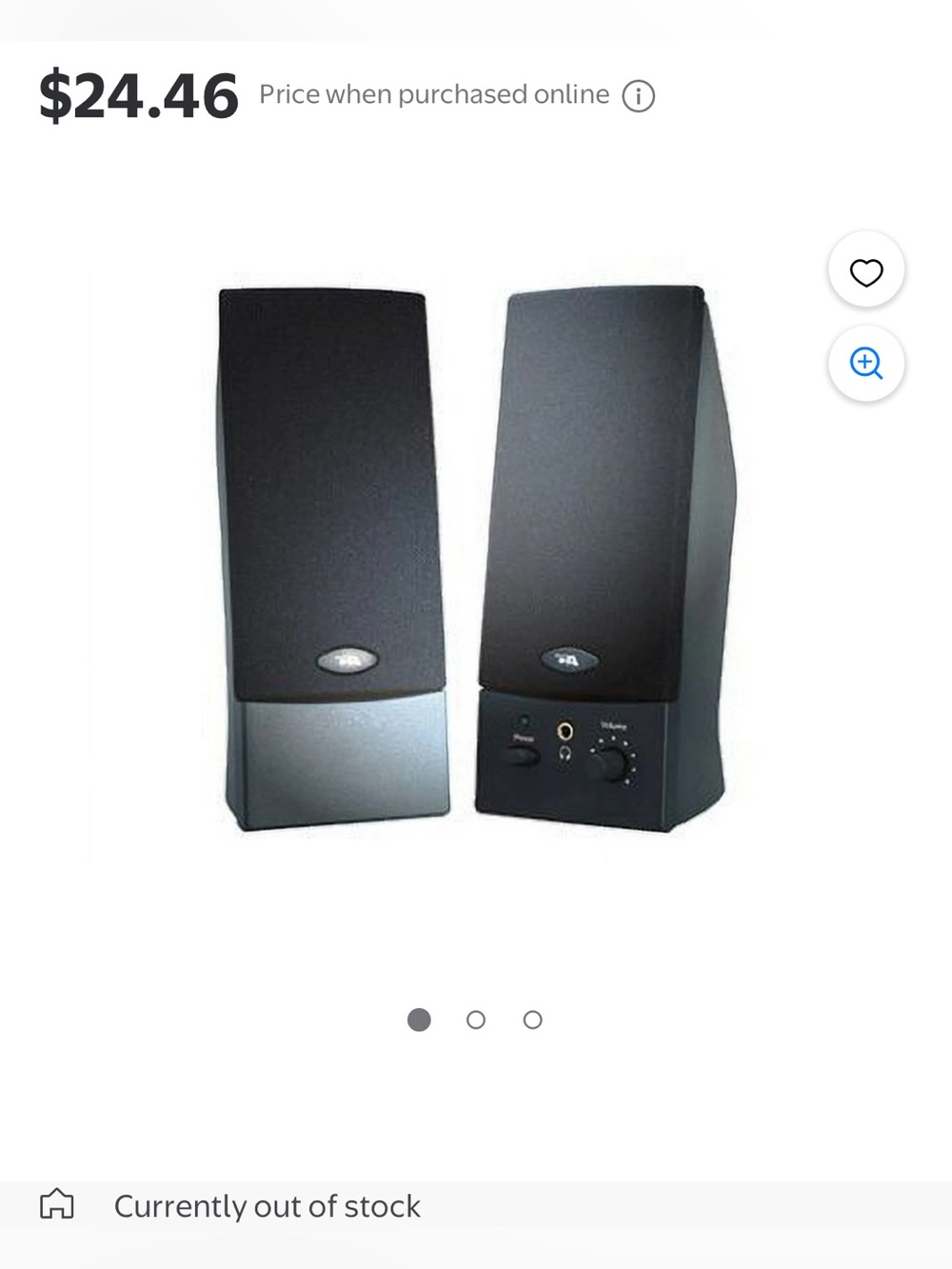 Cyber Acoustics CA-2016 - Speakers - for PC - 4 Watt (total) - black (grille col